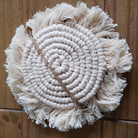 Macrame candle coasters - Picture 2 of 5